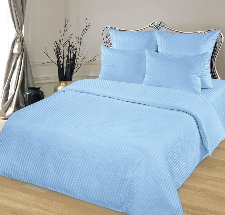  Сатин Stripe - Постельное белье «Сатин Stripe» голубой 1*1см 